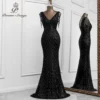 Sexy mermaid black evening dresses vestidos elegantes para mujer de noche largo soiree de mariage robe femme vestidos prom dress