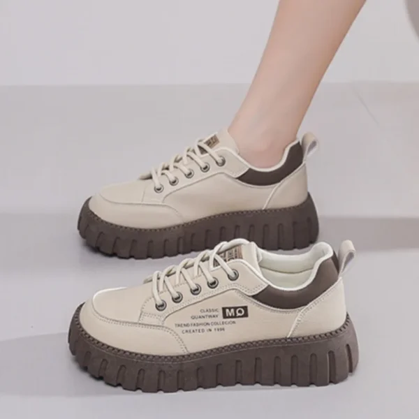 Women's Sneakers Fashion Leather Casual Shoe Designer Platform Shoes for Women Height Increasing Shoes Tenis Shoes Zapatos Mujer - Image 4