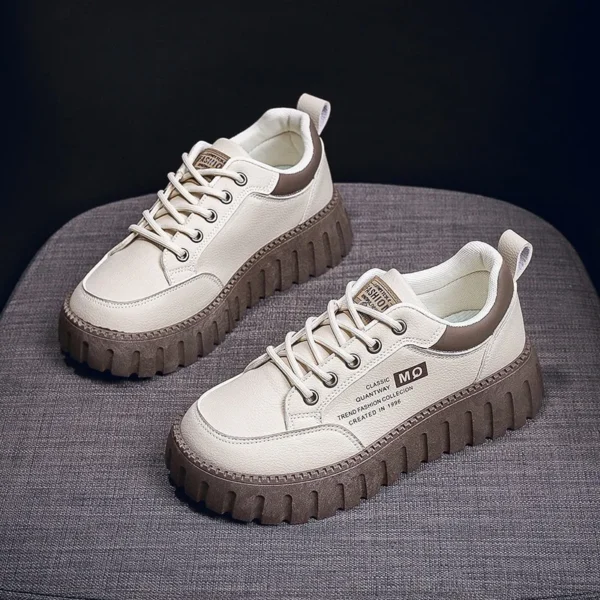 Women's Sneakers Fashion Leather Casual Shoe Designer Platform Shoes for Women Height Increasing Shoes Tenis Shoes Zapatos Mujer