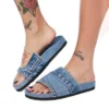 2025 New Fashion Denim Slipper Female Shoes Non-slip Comfortable Summer Flat Slippers Woman Slides Outdoor Beach Casual Shoes - Image 5