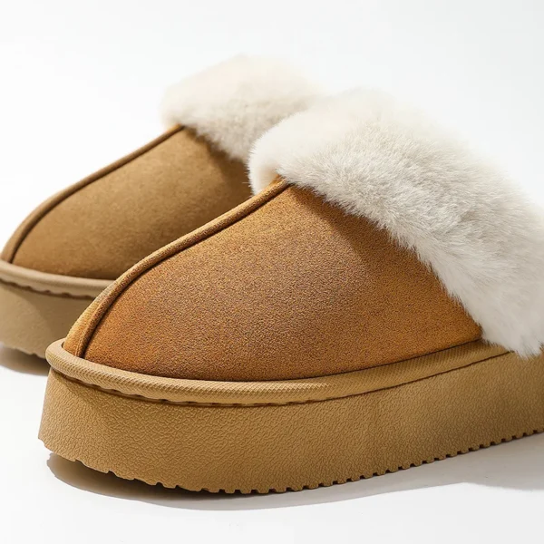 Women's Winter Fluffy Slippers Fur House Slippers For Women Platform Furry Living Room Shoes Female Thick Warm Floor Sandals - Image 4