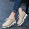 Women's Casual Golf Shoes, White Women's Luxurious Outdoor Grass Walking Sports Shoes, Fashionable Flat Golf Shoes - Image 5