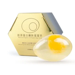 Natural Organic Collagen Egg Soap Wholesale Collagen Handmade Face Bath Soap Bar 80g Savon Eclaircissant Sabun