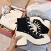 Women Platform Sneakers Luxury Brand Women Boots Fashion Outdoor Skateboard Shoes Women High Top Canvas Sneaker Plus Size 36-42