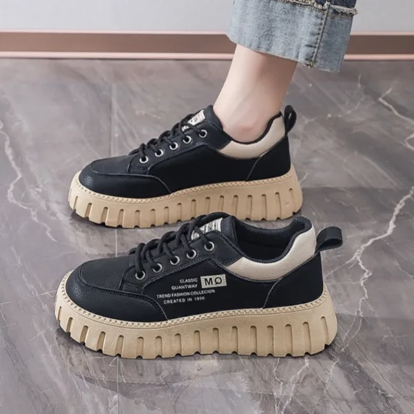 Women's Sneakers Fashion Leather Casual Shoe Designer Platform Shoes for Women Height Increasing Shoes Tenis Shoes Zapatos Mujer - Image 5