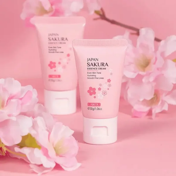 Sakura Whitening Face Cream Wrinkle Remover Fade Fine Lines Serum Firm Lift Shrink Pores Moisturizing Brighten Smooth Skin Care - Image 6