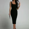 Elegant ladies's summer new product sexy hip hugging dress tight temperament U-neck pullover solid color dress 2024 vestidos - Image 2