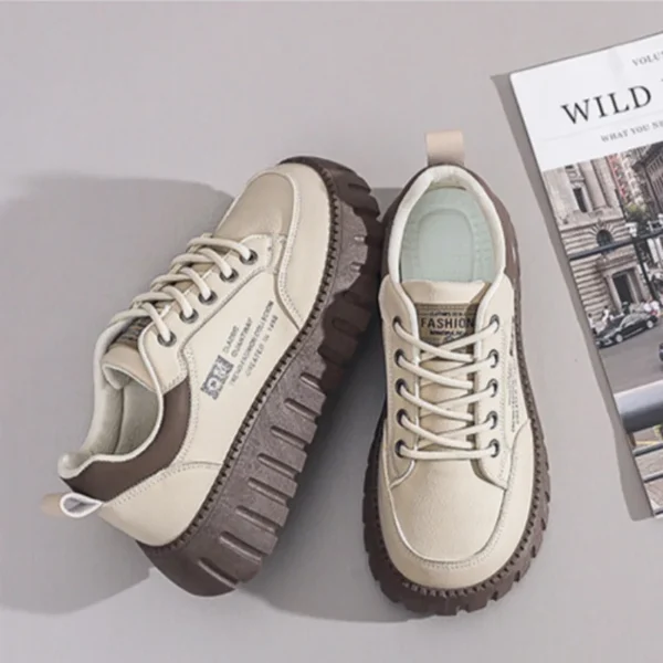Women's Sneakers Fashion Leather Casual Shoe Designer Platform Shoes for Women Height Increasing Shoes Tenis Shoes Zapatos Mujer - Image 3