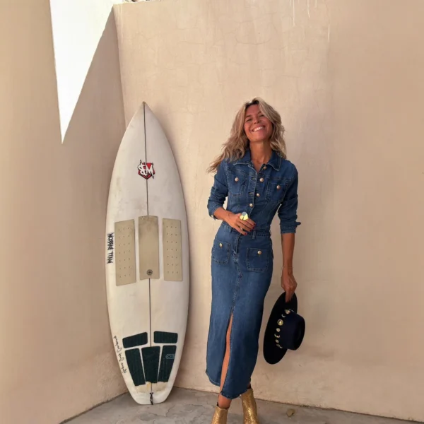 Denim Dresses Mid Length Dress Women Single Breasted Slim Fit Streetwear Turn Down Collar Elegant Long Party Club Vestidos Y2k - Image 4