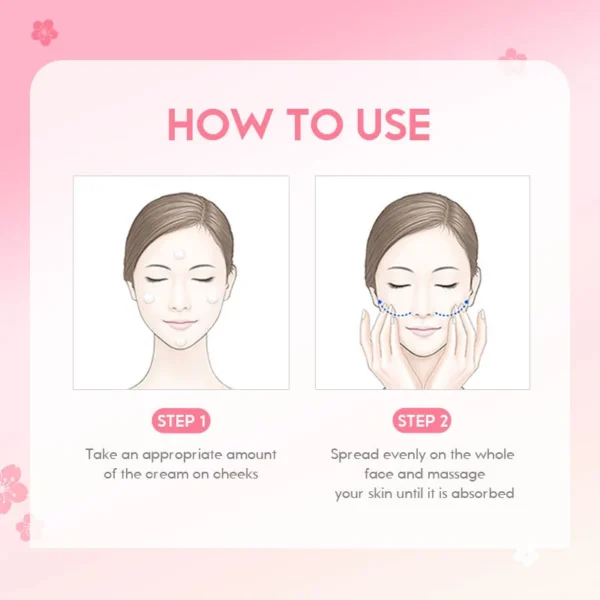 Sakura Whitening Face Cream Wrinkle Remover Fade Fine Lines Serum Firm Lift Shrink Pores Moisturizing Brighten Smooth Skin Care - Image 5