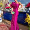 Bowith One Shoulder Bridesmaid Evening Party Dresses Luxury Dress for Gala Party with Bow A Line Prom Dresses vestidos de fiesta