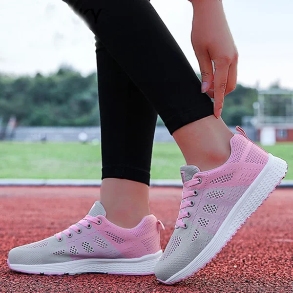 Breathable Women's Sneakers 2024 New Fashion Outdoor Comfortable Sneakers Women Mesh Fabric Lace Up Female Footwear Women Shoes - Image 4