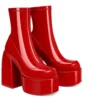 Modern Boots Women Platform Heels Round Toe Leather Boot Chunky Heels Zipper Designer Block Heel Shoes Fashion Girls Casual Shoe - Image 6