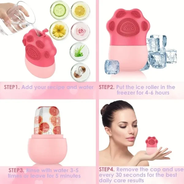 Silicone Ice Facial Roller Face Lifting Contouring Tools Ice Cube Cooling Facial Edema Eye Body Massager Beauty Skin Care Tools - Image 4