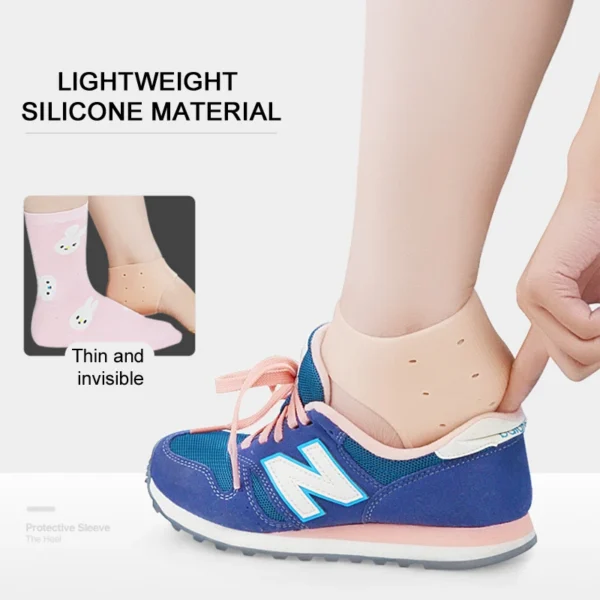 Silicone Heel Protector Protective Sleeve Heel Spur Pads For Relief Plantar Fasciitis Heel Pain Reduce Pressure On Heel 1 Pair - Image 3