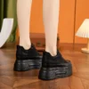 AUTUSPIN 9cm Platforms Chunky Sneakers for Women Leisure Shoes Summer Crystal Splicing Ladies Microfiber Leather Footwear Woman - Image 3