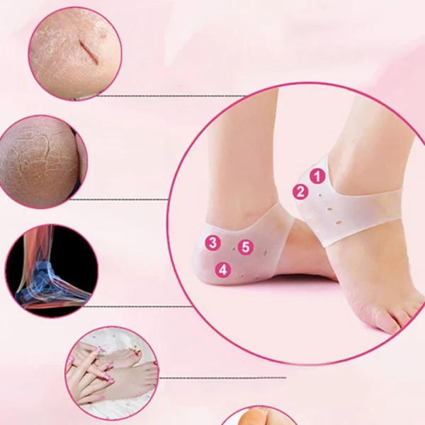 Silicone Heel Protector Protective Sleeve Heel Spur Pads For Relief Plantar Fasciitis Heel Pain Reduce Pressure On Heel 1 Pair - Image 2