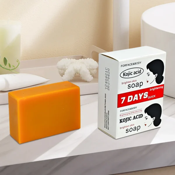 Kojic Acid Soap Whitening Soap Facial Cleansing Remove Black Face Kojic Bleaching Acid Handmad Soap with Vitamin C Deep Cleaning - Image 3