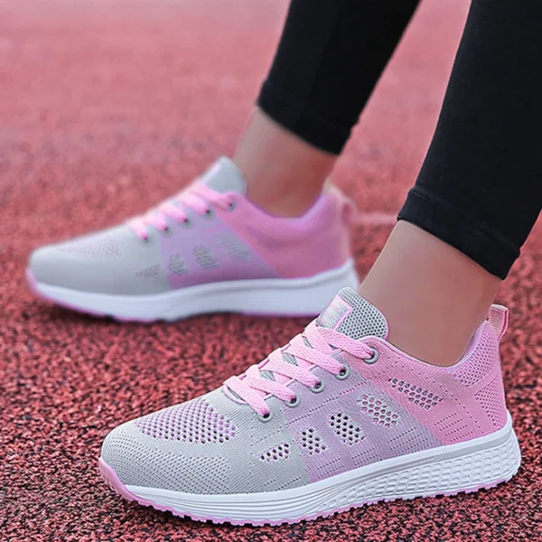 Breathable Women's Sneakers 2024 New Fashion Outdoor Comfortable Sneakers Women Mesh Fabric Lace Up Female Footwear Women Shoes - Image 3