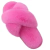 Kidmi Womens Fuzzy Memory Foam Slippers Cross Band Cozy Plush Home Slippers Fluffy Furry Open Toe House Shoes Indoor Slippers - Image 4