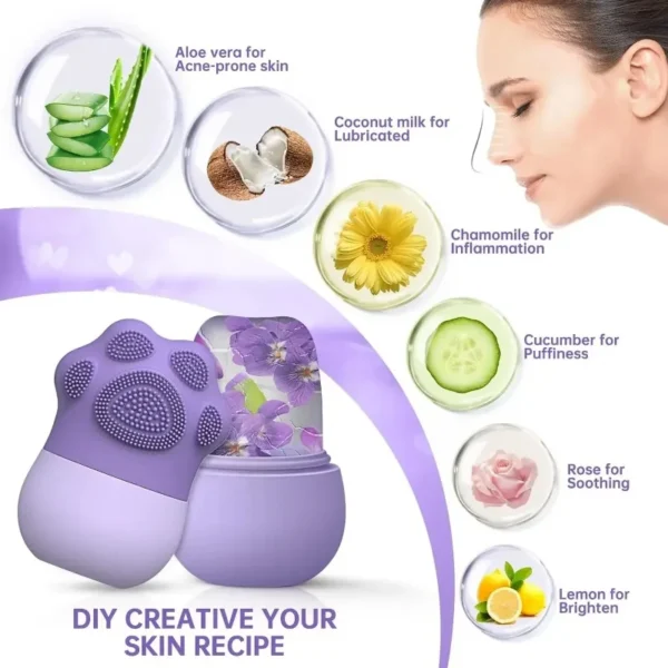 Silicone Ice Facial Roller Face Lifting Contouring Tools Ice Cube Cooling Facial Edema Eye Body Massager Beauty Skin Care Tools - Image 3